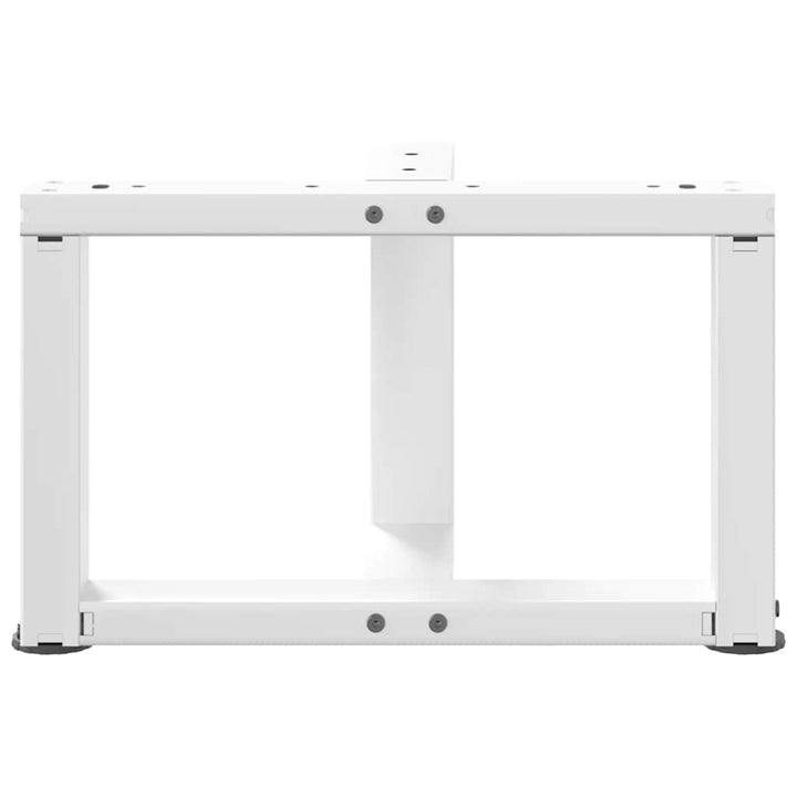 sofabordsben T-formet 2 stk. hvid 50x25x(30-31) cm stål