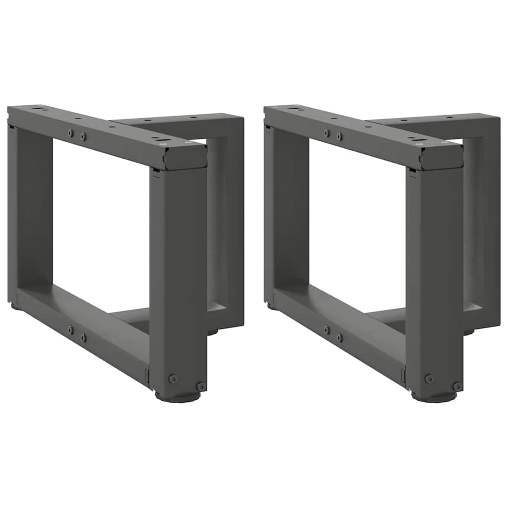 sofabordsben T-formet 2 stk. antracit 50x25x(30-31) cm stål