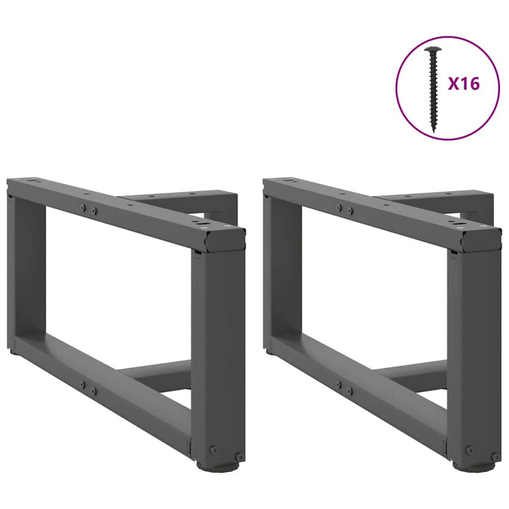 sofabordsben T-formet 2 stk. antracit 60x25x(30-31) cm stål