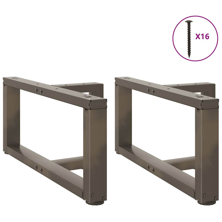 sofabordsben T-formet 2 stk. sort 60x25x(30-31) cm stål