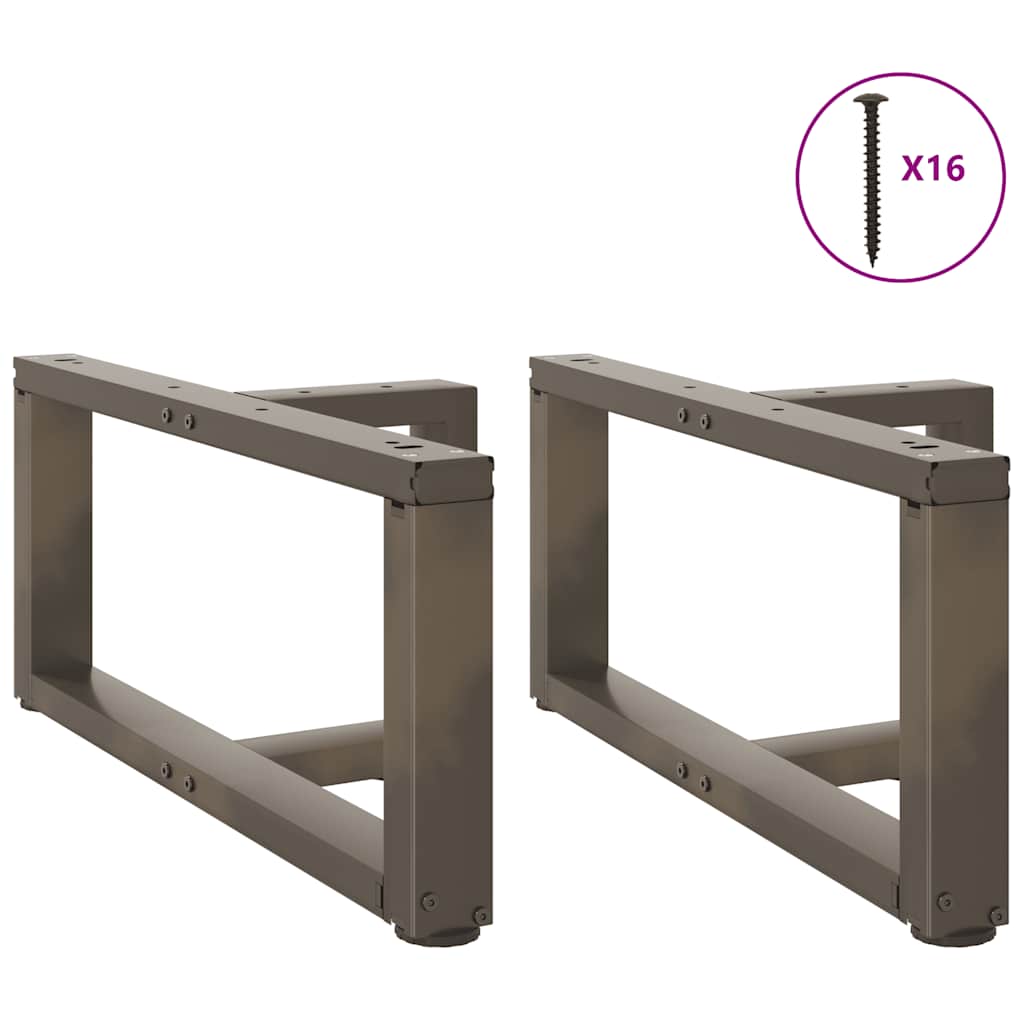 sofabordsben T-formet 2 stk. sort 60x25x(30-31) cm stål