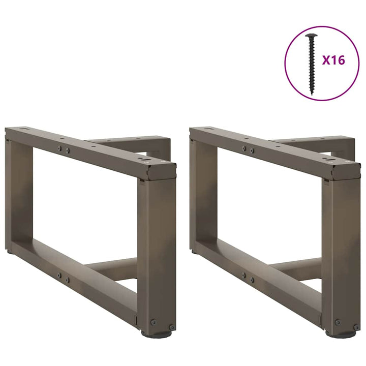 sofabordsben T-formet 2 stk. sort 70x25x(30-31) cm stål