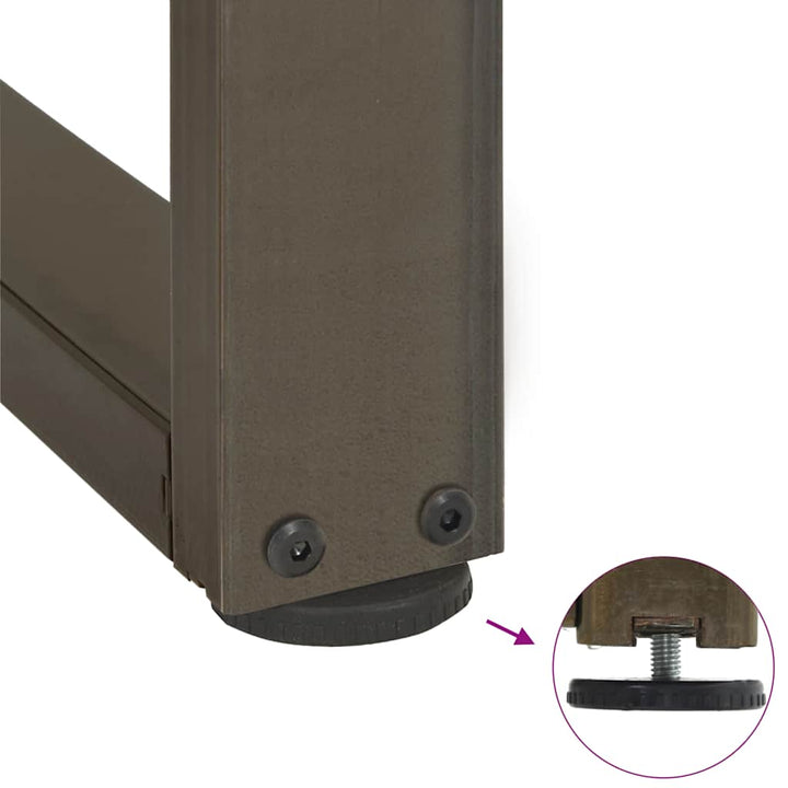 sofabordsben T-formet 2 stk. sort 70x25x(30-31) cm stål