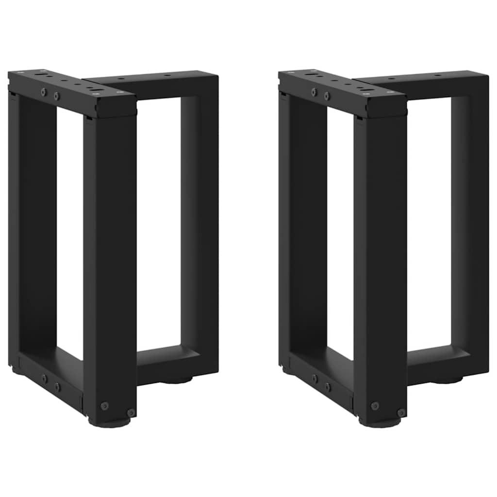 sofabordsben T-formet 2 stk. sort 28x25x(42-43) cm stål