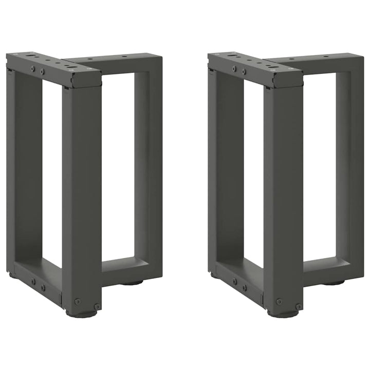 sofabordsben T-formet 2 stk. antracit 28x25x(42-43) cm stål