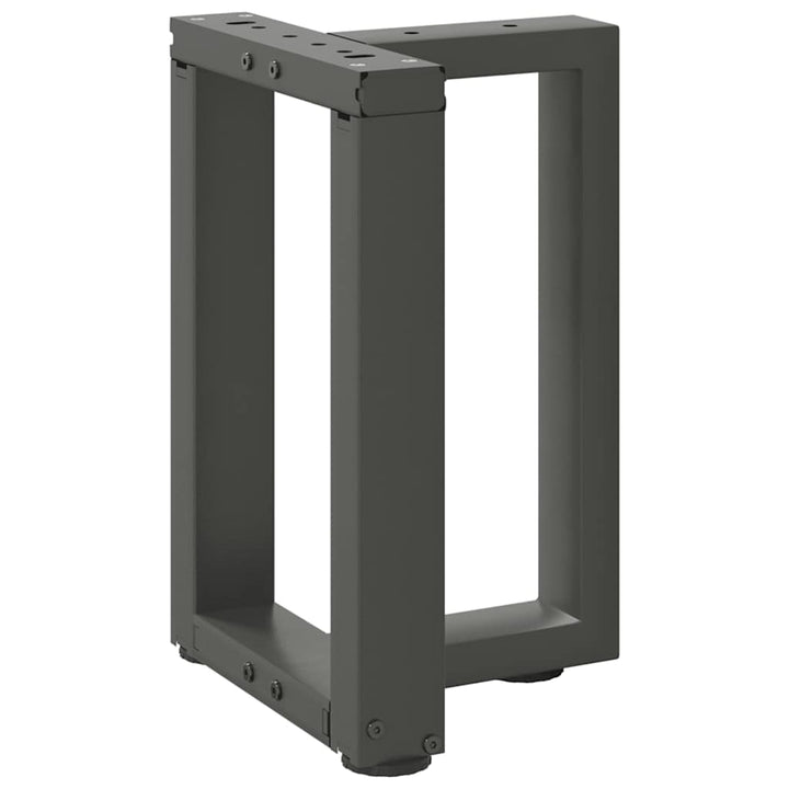 sofabordsben T-formet 2 stk. antracit 28x25x(42-43) cm stål