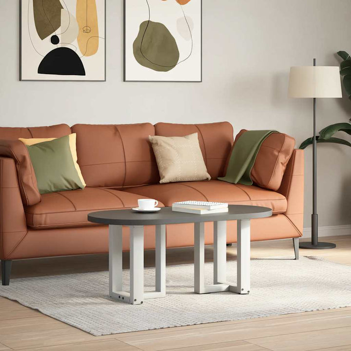 sofabordsben T-formet 2 stk. hvid 38x25x(42-43) cm stål