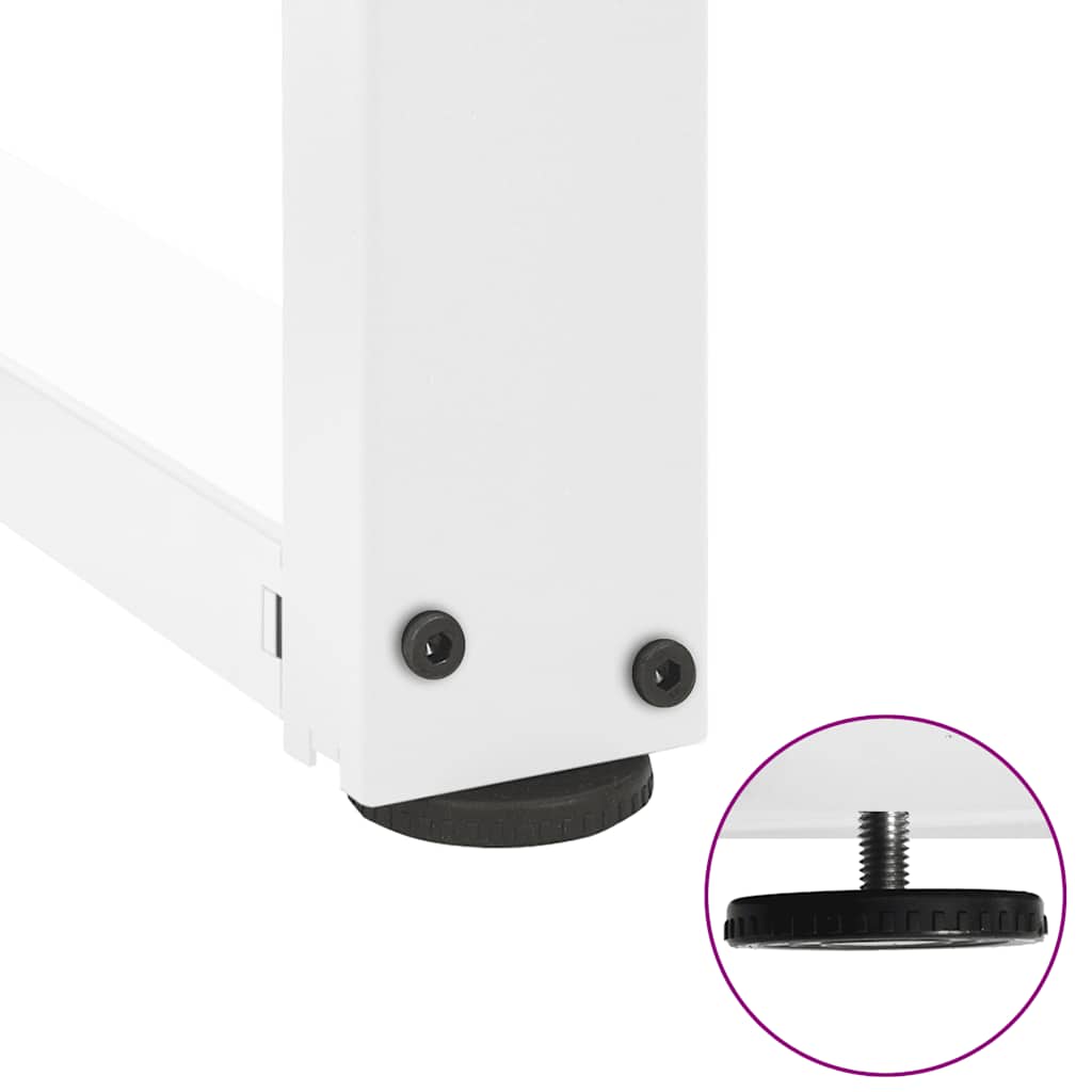 sofabordsben T-formet 2 stk. hvid 38x25x(42-43) cm stål