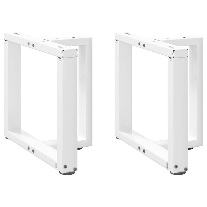 sofabordsben T-formet 2 stk. hvid 50x25x(42-43) cm stål