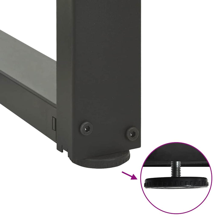 sofabordsben T-formet 2 stk. antracit 50x25x(42-43) cm stål