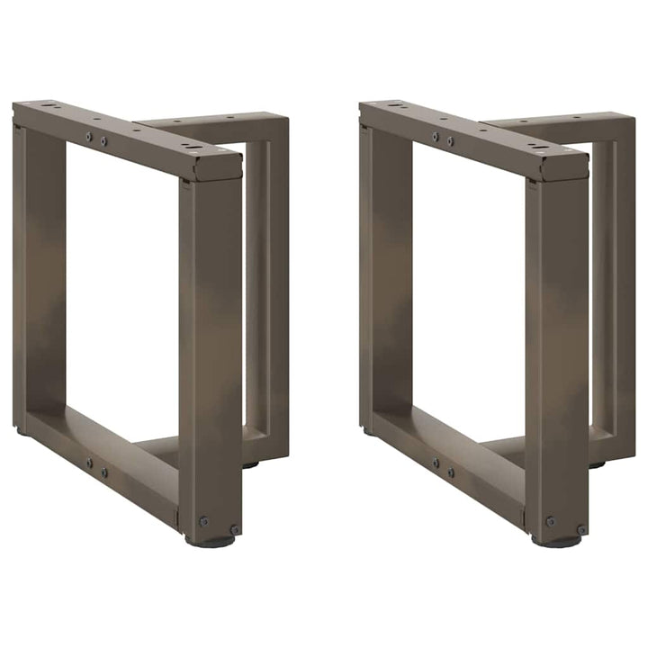 sofabordsben T-formet 2 stk. naturstål 50x25x(42-43) cm stål