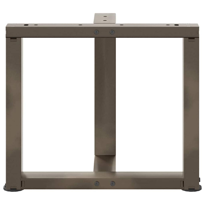 sofabordsben T-formet 2 stk. naturstål 50x25x(42-43) cm stål