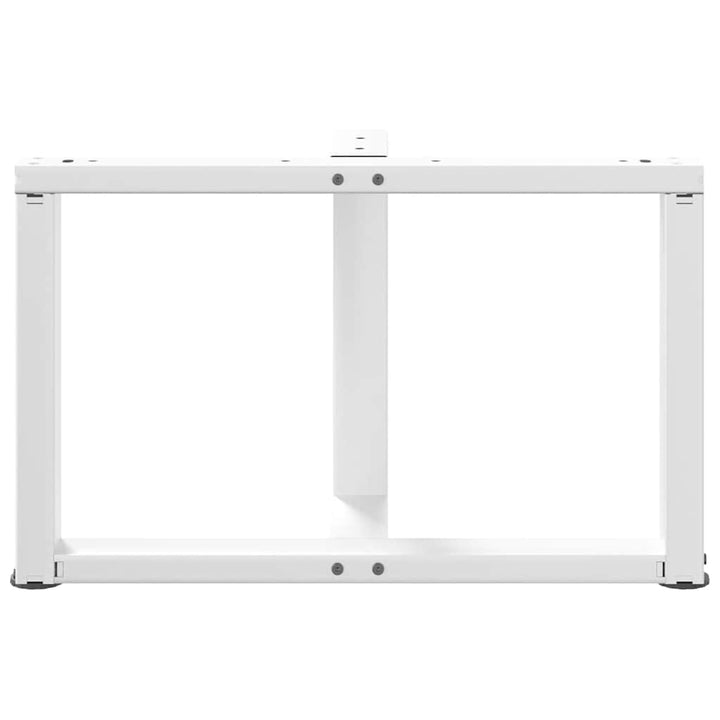 sofabordsben T-formet 2 stk. hvid 60x25x(42-43) cm stål