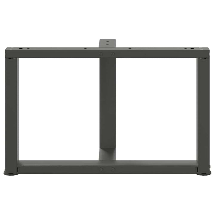 sofabordsben T-formet 2 stk. antracit 60x25x(42-43) cm stål