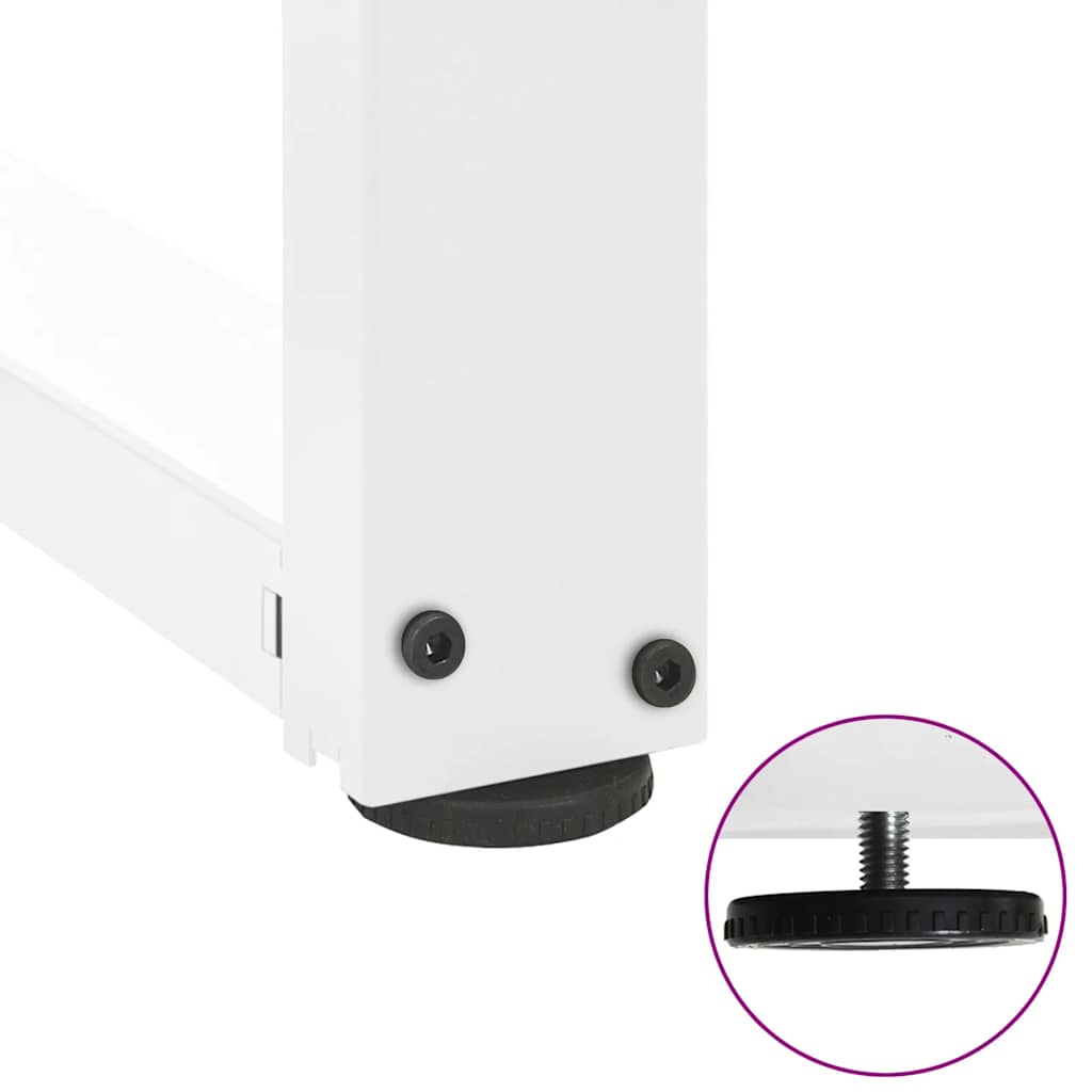 sofabordsben T-formet 2 stk. hvid 70x25x(42-43) cm stål
