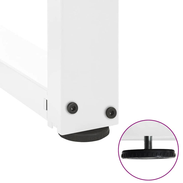 sofabordsben T-formet 2 stk. hvid 70x25x(42-43) cm stål