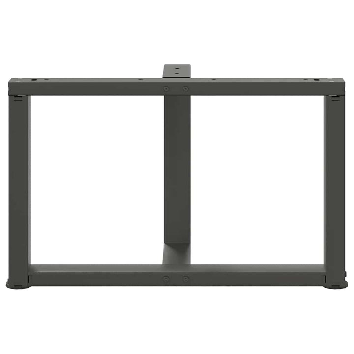 sofabordsben T-formet 2 stk. antracit 70x25x(42-43) cm stål