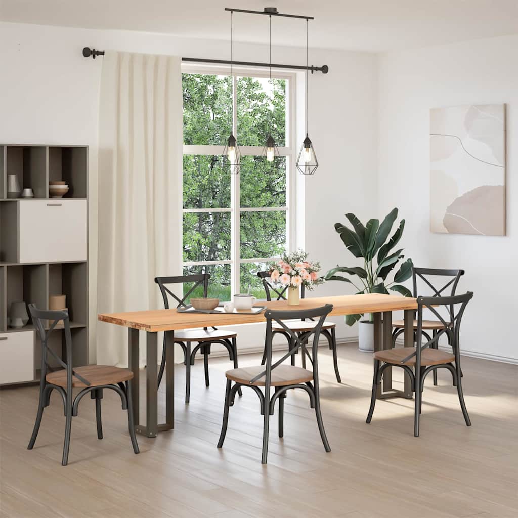 konsolbordben T-formet 2 stk. sort 25x28x(72-73) cm stål