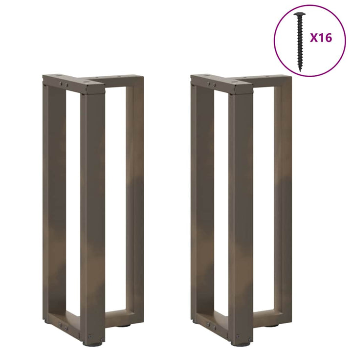 konsolbordben T-formet 2 stk. sort 25x28x(72-73) cm stål