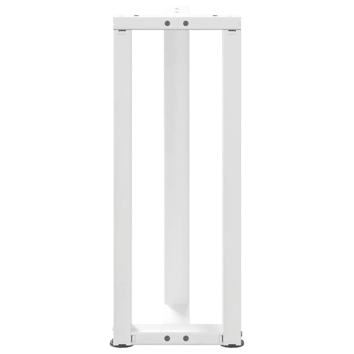 konsolbordben T-formet 2 stk. hvid 38x25x(72-73) cm stål