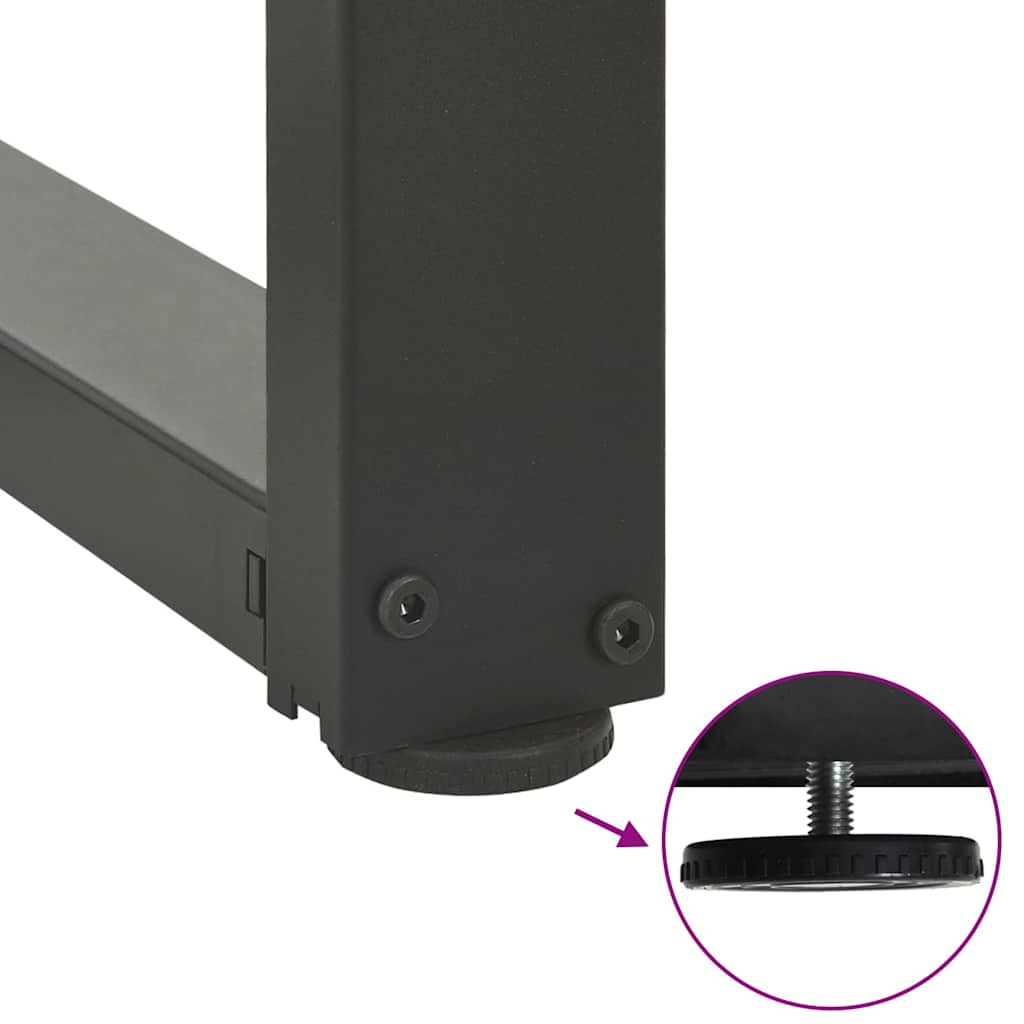 konsolbordben T-formet 2 stk. antracit 38x25x(72-73) cm stål