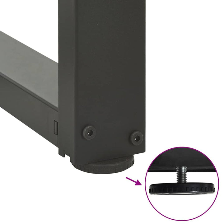 konsolbordben T-formet 2 stk. antracit 38x25x(72-73) cm stål