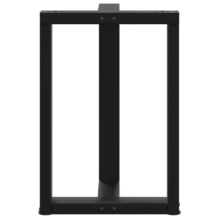 spisebordsben T-formet 2 stk. sort 60x35x(72-73) cm stål
