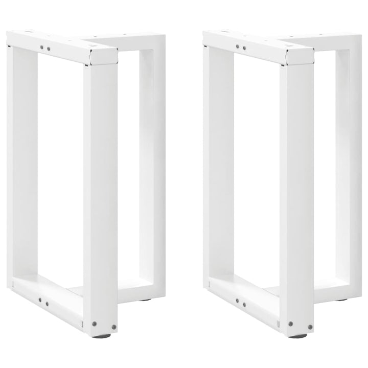 spisebordsben T-formet 2 stk. hvid 60x35x(72-73) cm stål