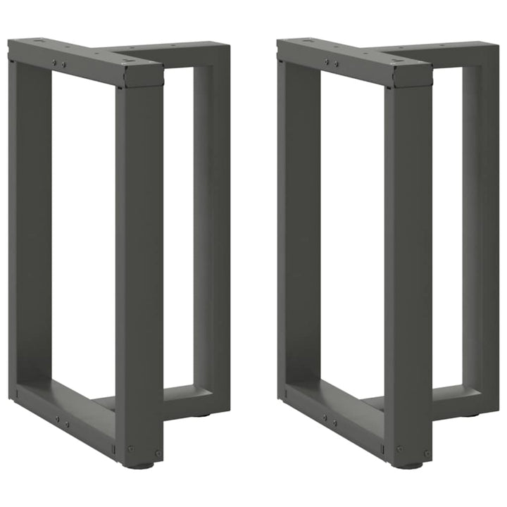 spisebordsben T-formet 2 stk. antracit 60x35x(72-73) cm stål
