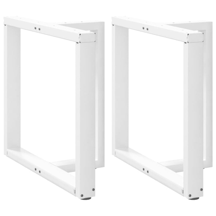 spisebordsben T-formet 2 stk. hvid 80x35x(72-73) cm stål