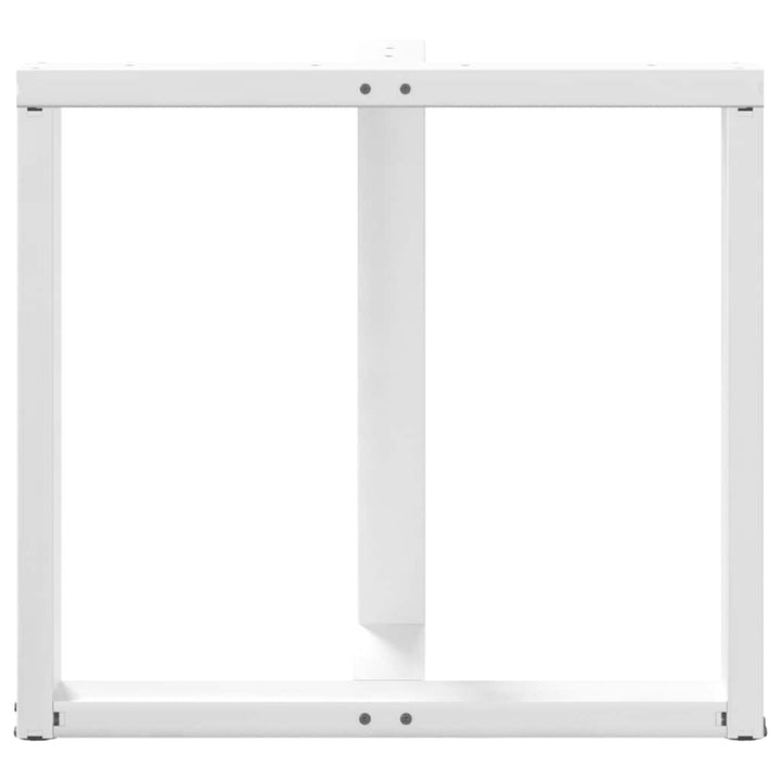 spisebordsben T-formet 2 stk. hvid 80x35x(72-73) cm stål