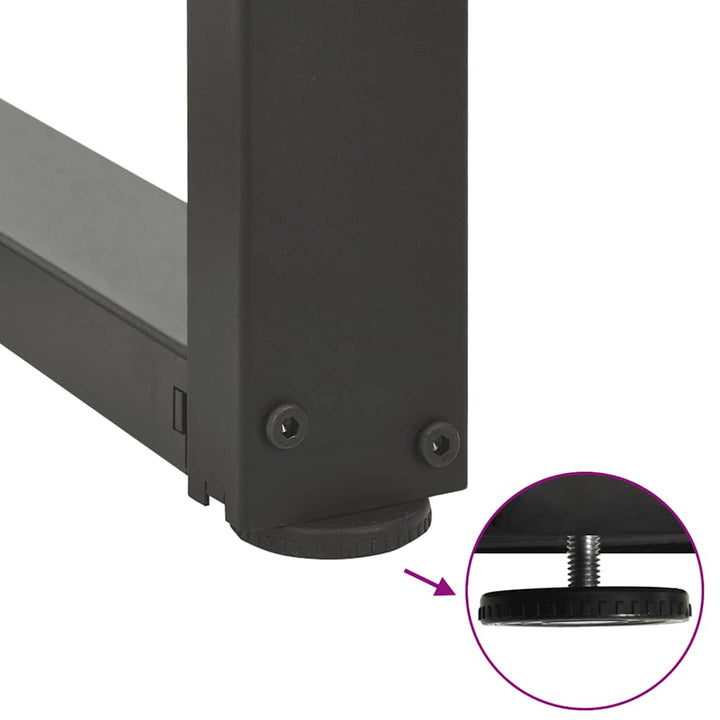 spisebordsben T-formet 2 stk. antracit 90x35x(72-73) cm stål