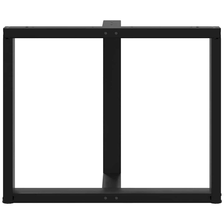 spisebordsben T-formet 2 stk. sort 100x35x(72-73) cm stål