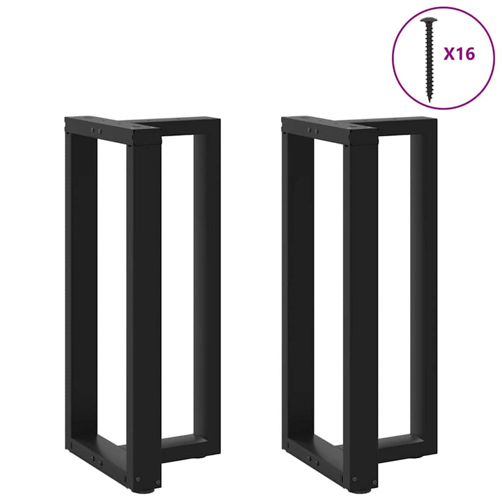barbordsben T-formet 2 stk. sort 50x35x(90-91) cm stål