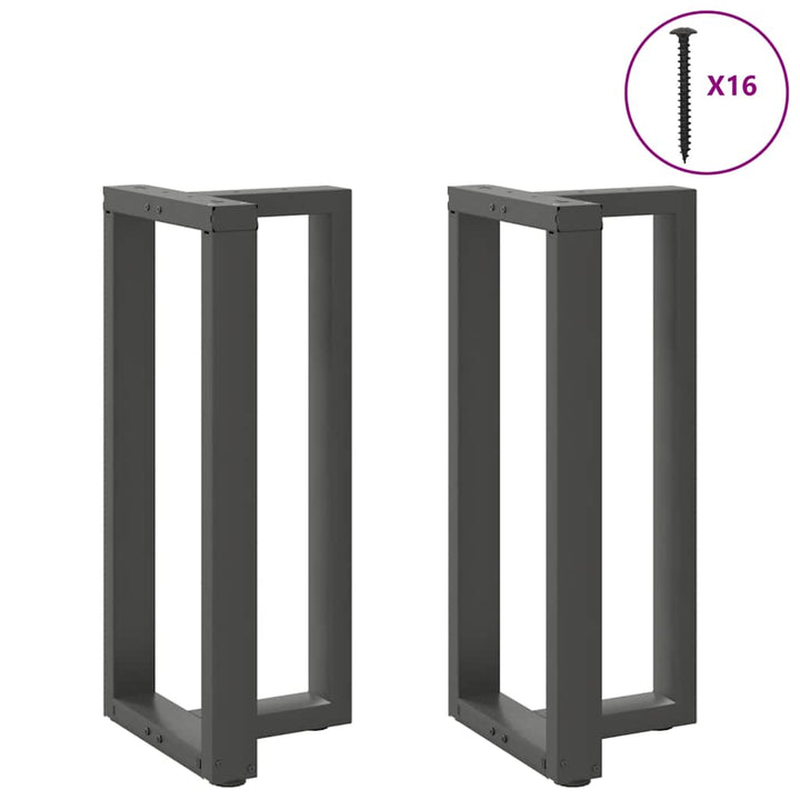 barbordsben T-formet 2 stk. antracit 50x35x(90-91) cm stål