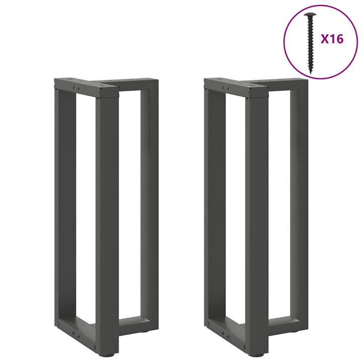 barbordsben T-formet 2 stk. antracit 40x35x(100-101) cm stål