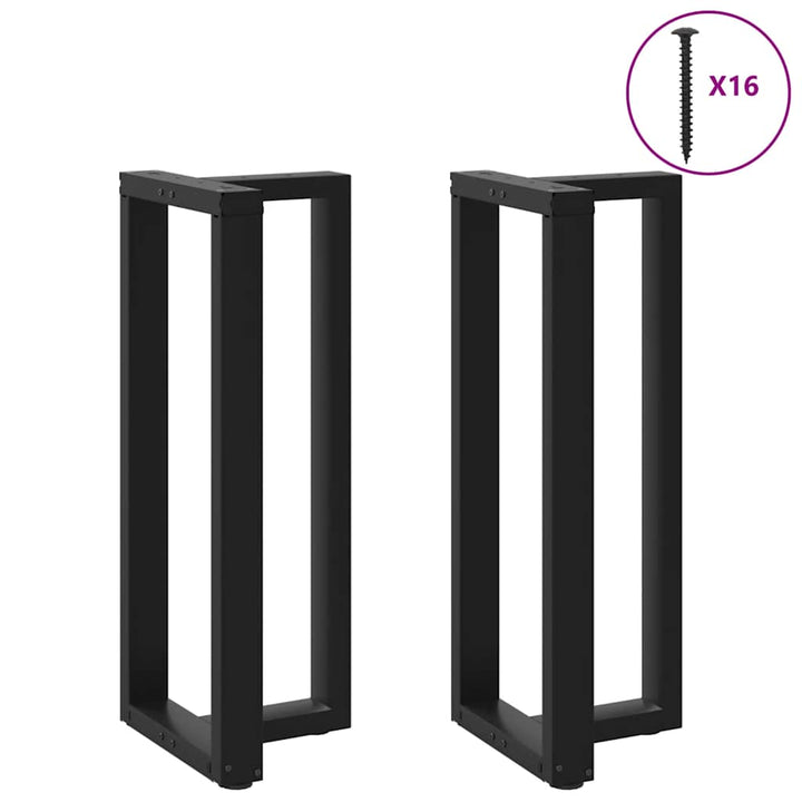 barbordsben T-formet 2 stk. sort 50x35x(100-101) cm stål
