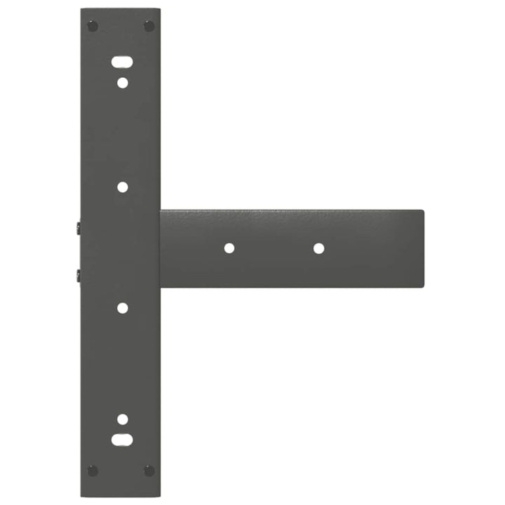 barbordsben T-formet 2 stk. antracit 50x35x(100-101) cm stål