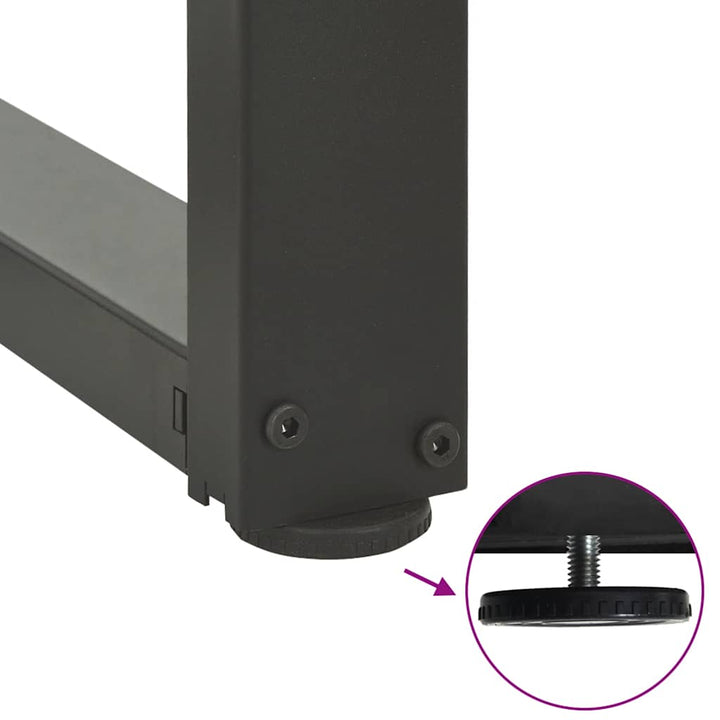 barbordsben T-formet 2 stk. antracit 50x35x(100-101) cm stål