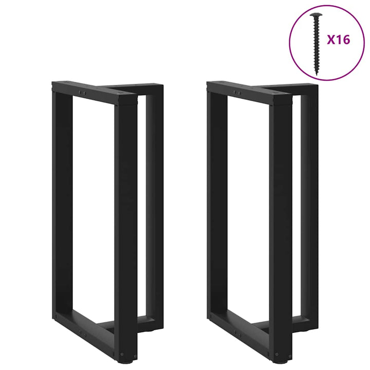 barbordsben T-formet 2 stk. sort 60x35x(100-101) cm stål
