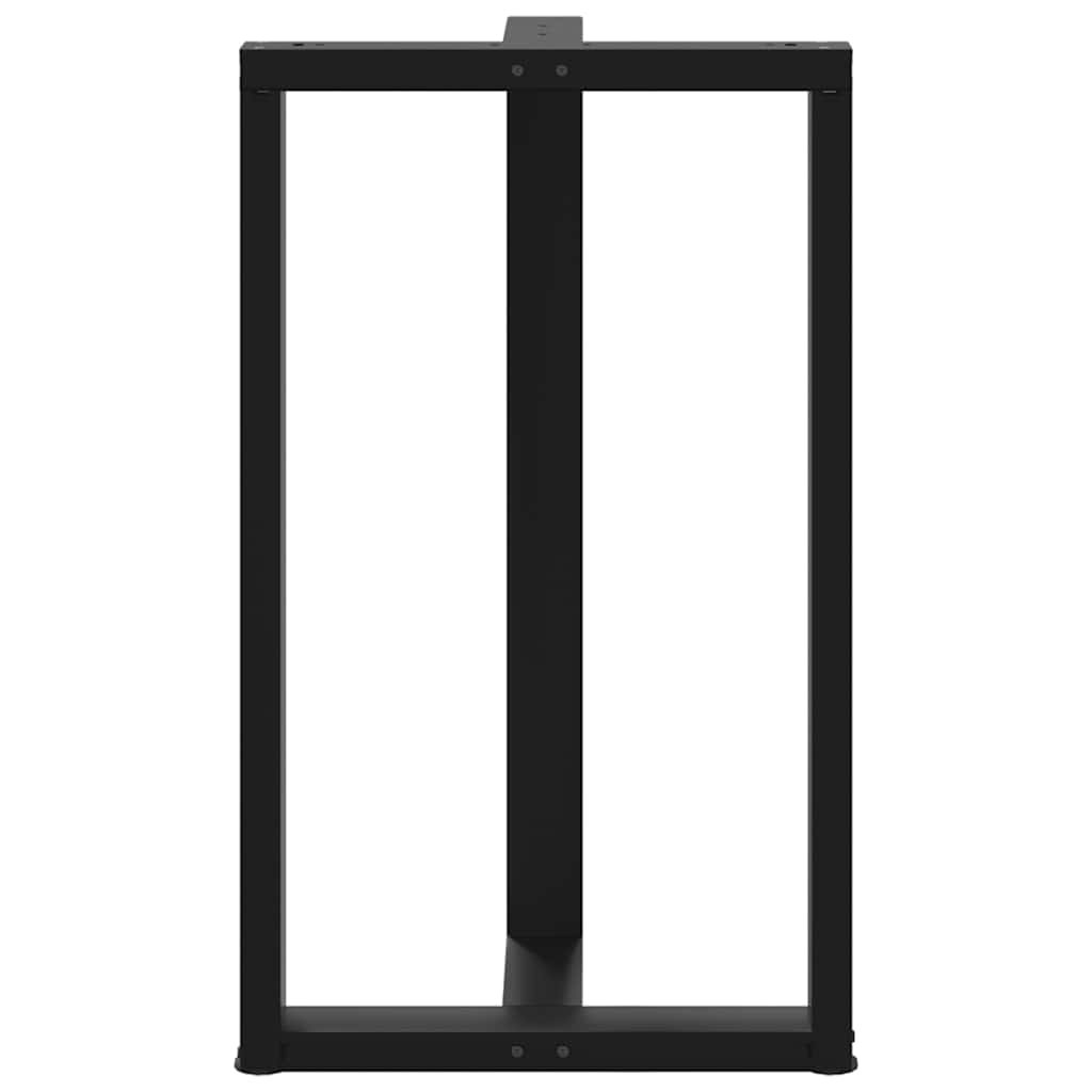barbordsben T-formet 2 stk. sort 60x35x(100-101) cm stål