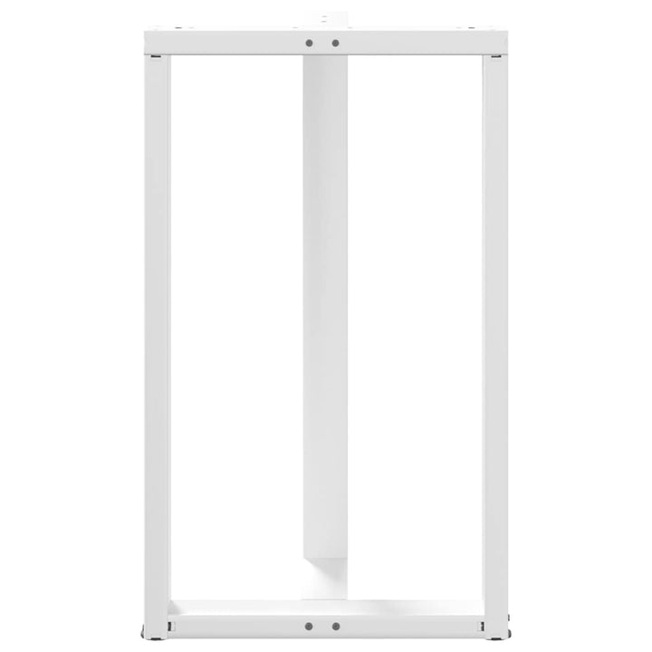 barbordsben T-formet 2 stk. hvid 60x35x(100-101) cm stål