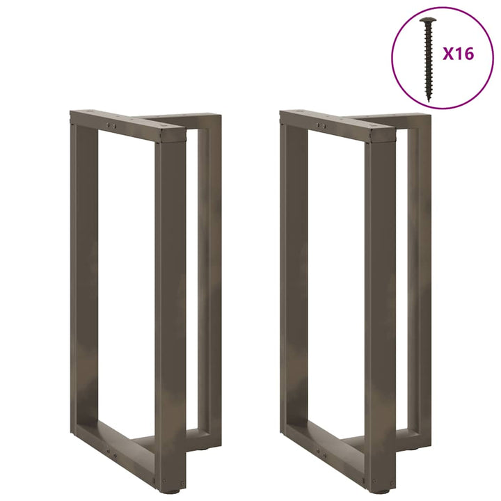 barbordsben T-formet 2 stk. sort 60x35x(100-101) cm stål
