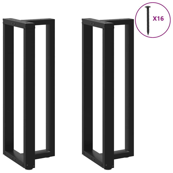 barbordsben T-formet 2 stk. sort 40x35x(110-111) cm stål