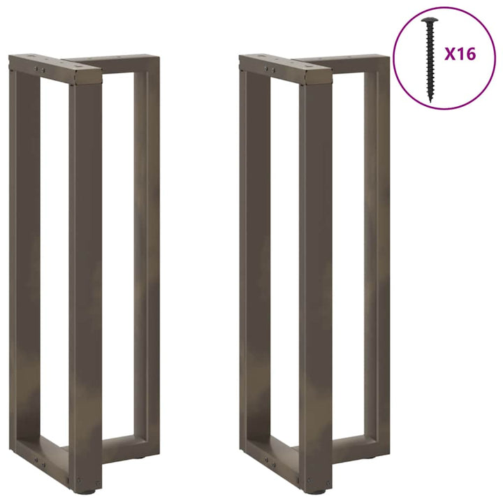 barbordsben T-formet 2 stk. sort 40x35x(110-111) cm stål