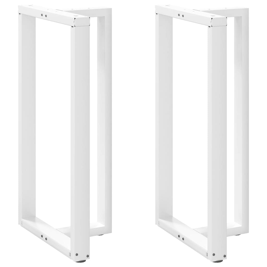 barbordsben T-formet 2 stk. hvid 60x35x(110-111) cm stål