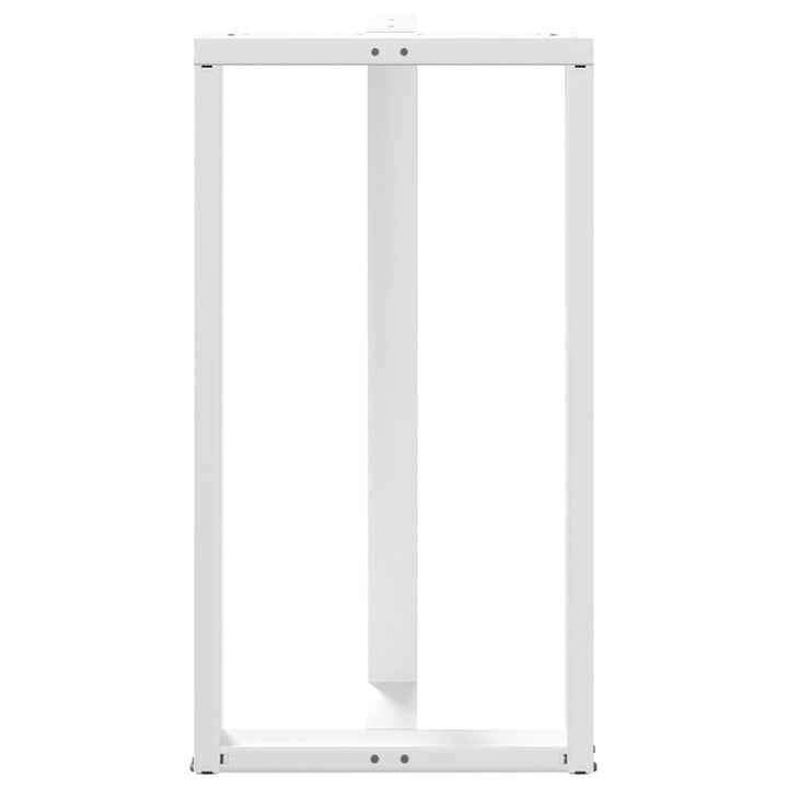 barbordsben T-formet 2 stk. hvid 60x35x(110-111) cm stål