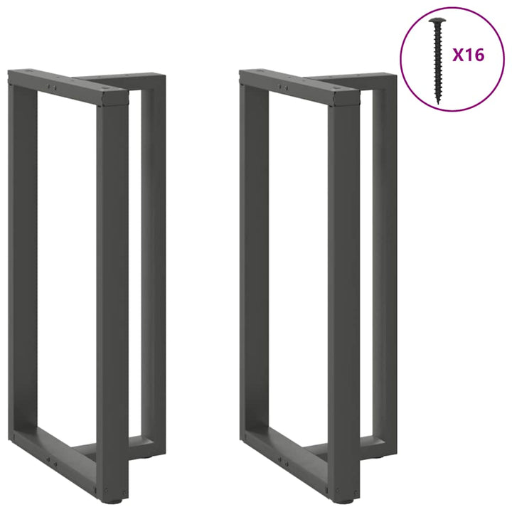barbordsben T-formet 2 stk. antracit 60x35x(110-111) cm stål