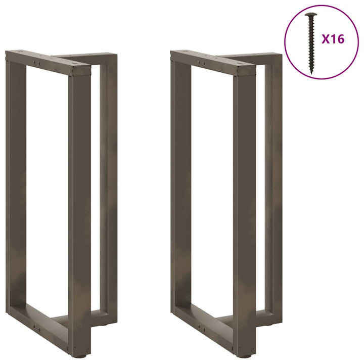 barbordsben T-formet 2 stk. sort 60x35x(110-111) cm stål