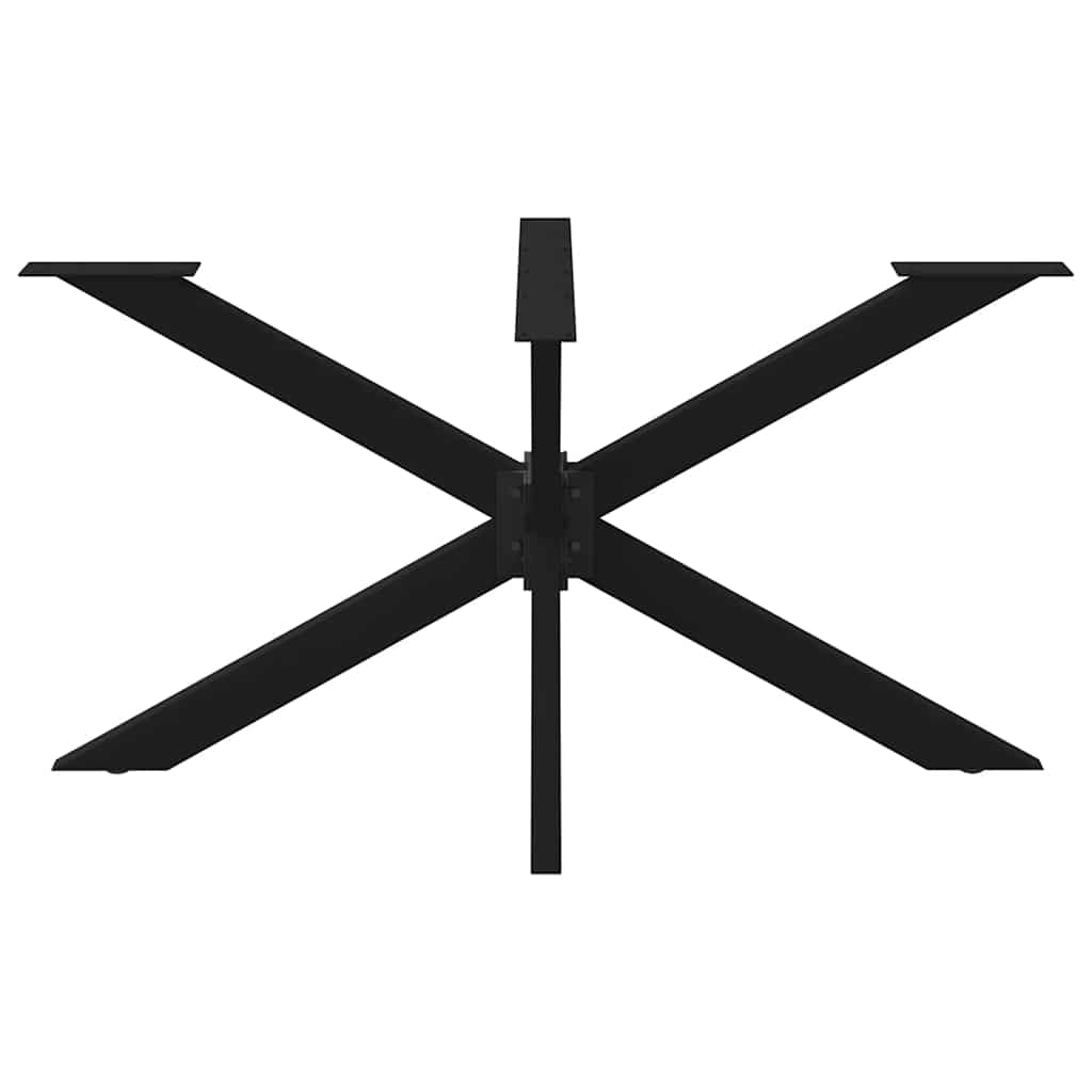 spisebordben edderkopformet sort 150x78x(72-73) cm stål